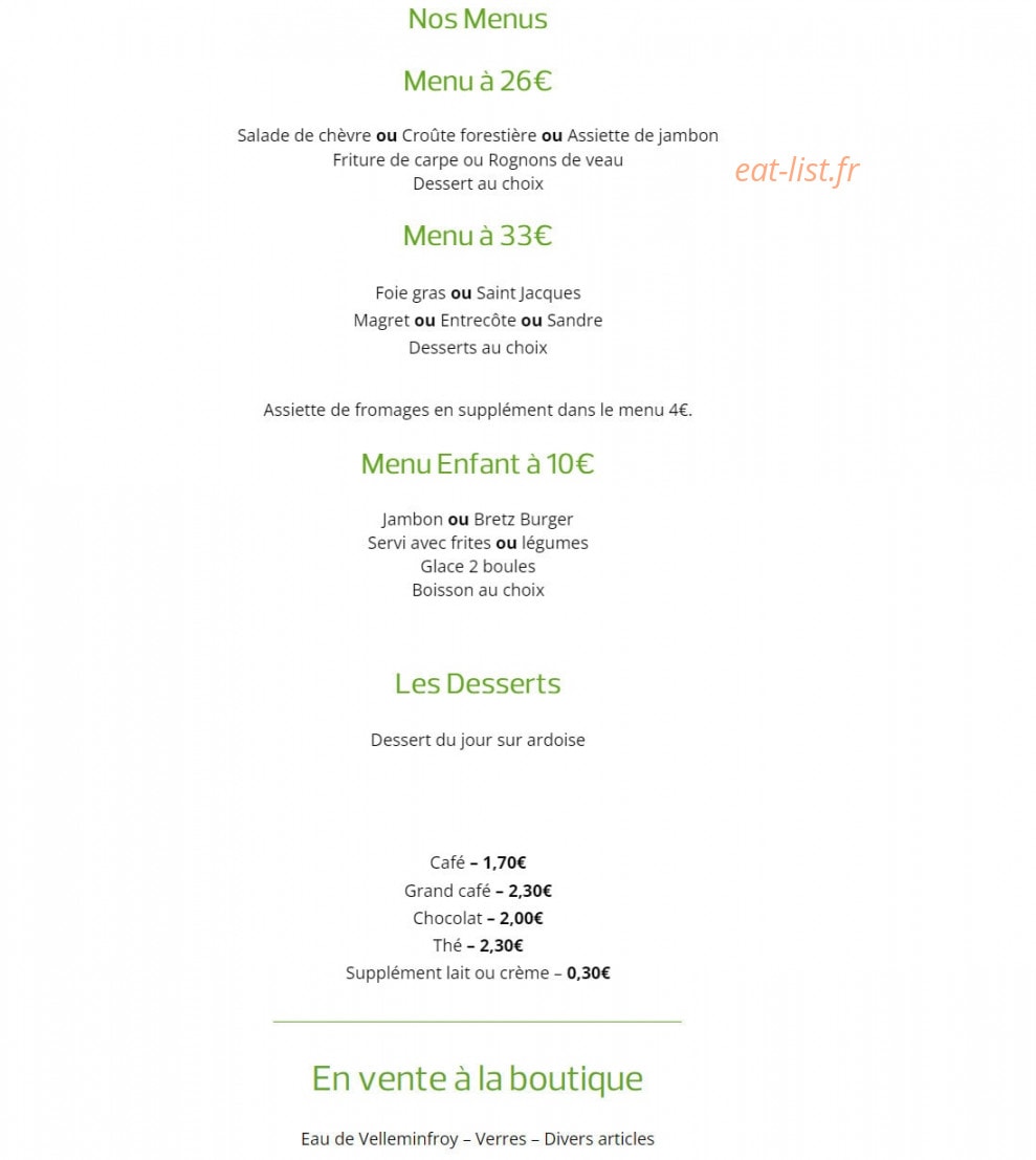 Le Paradis Vert — carte page 2