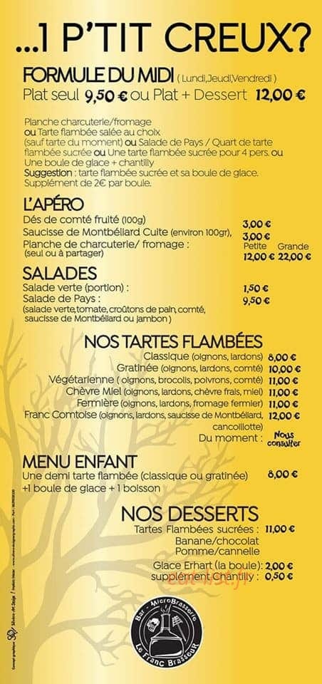 Le Franc Brasseur — carte page 1