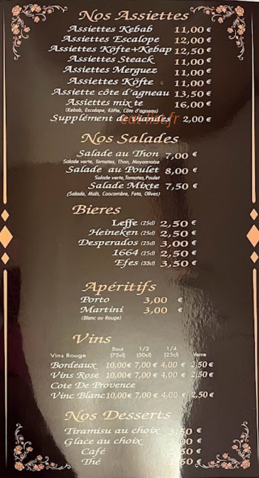 Kebab de Champagney — carte page 2