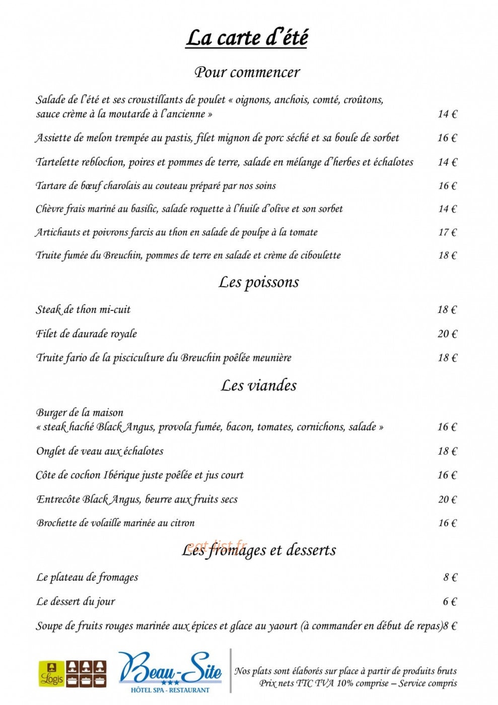 Beau Site — carte page 1