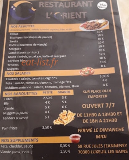 L'orient — carte page 1