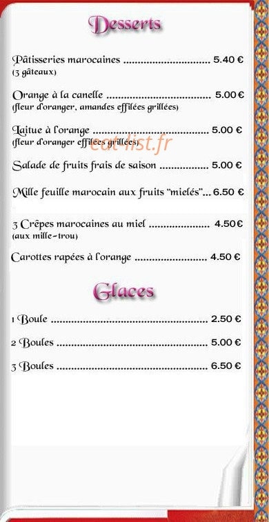 La Rose des Sables — carte page 5