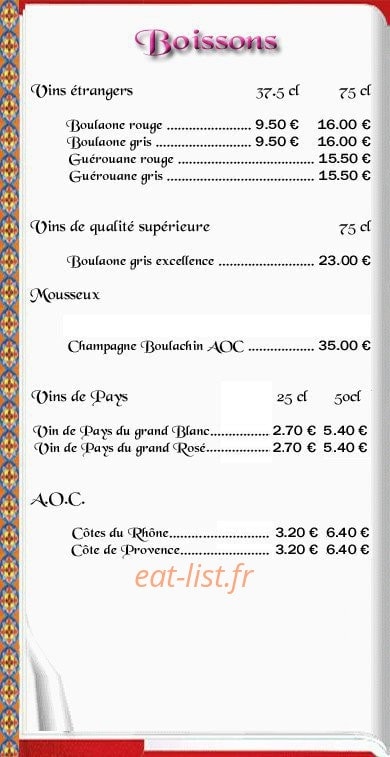 La Rose des Sables — carte page 6