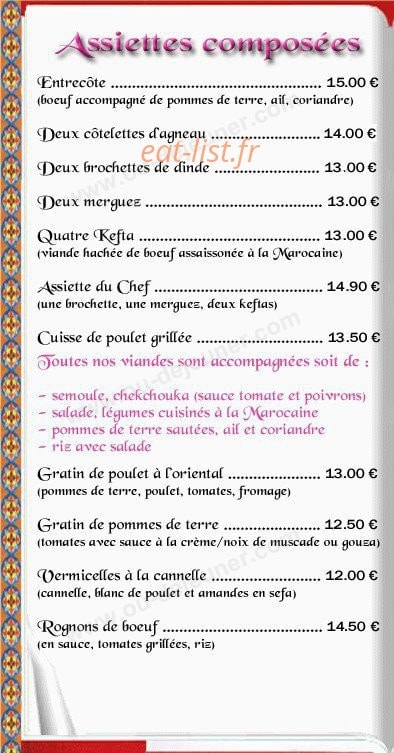 La Rose des Sables — carte page 2