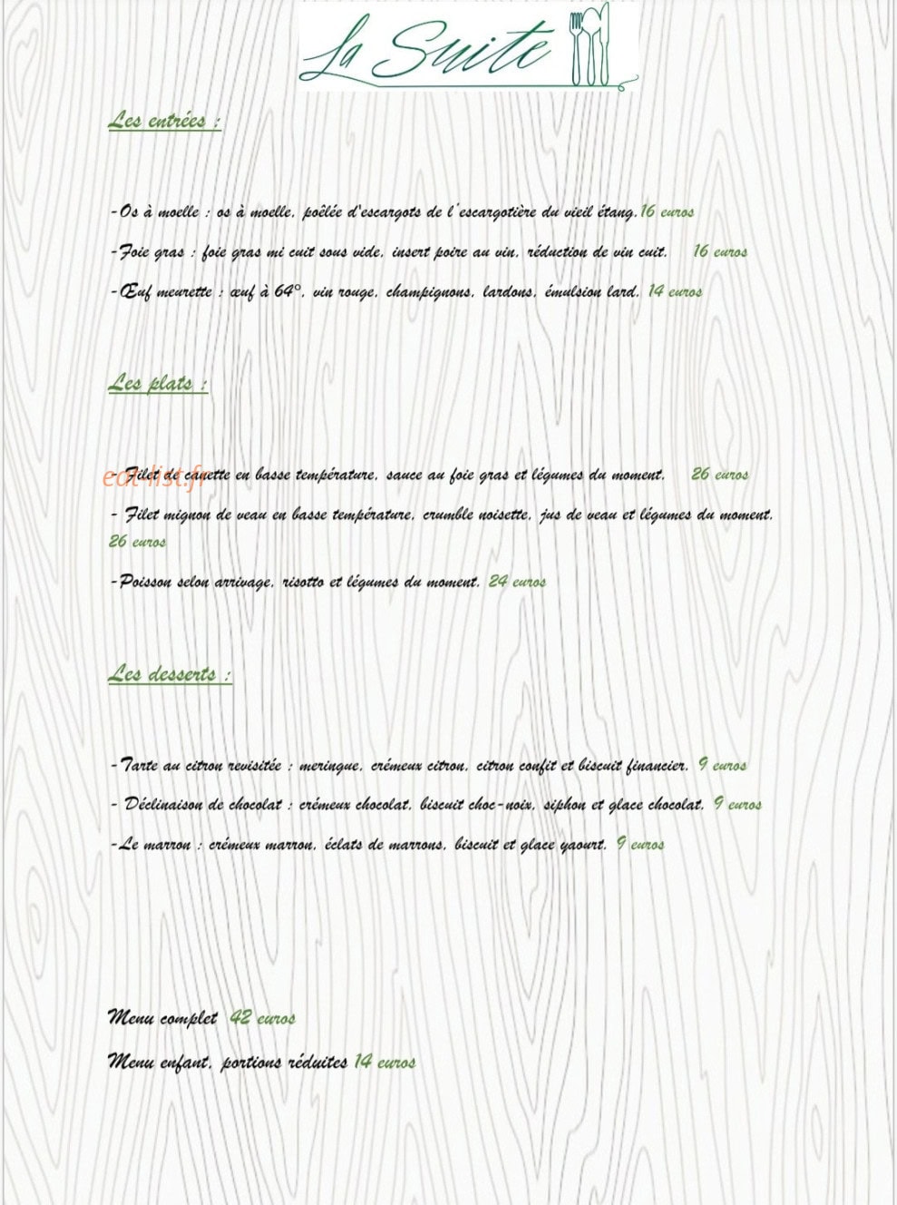 La Suite — carte page 1