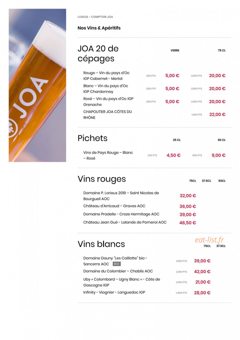 Le Comptoir JOA — carte page 5