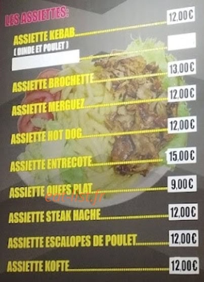 Melisa kebab — carte page 1