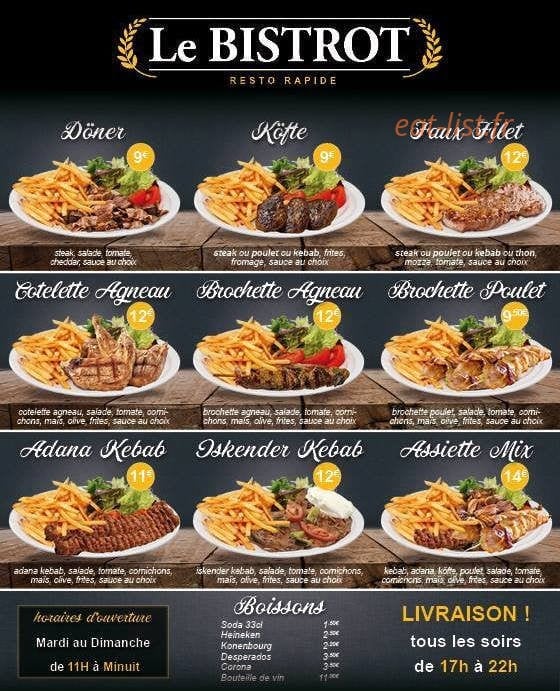 Le Bistrot — carte page 1