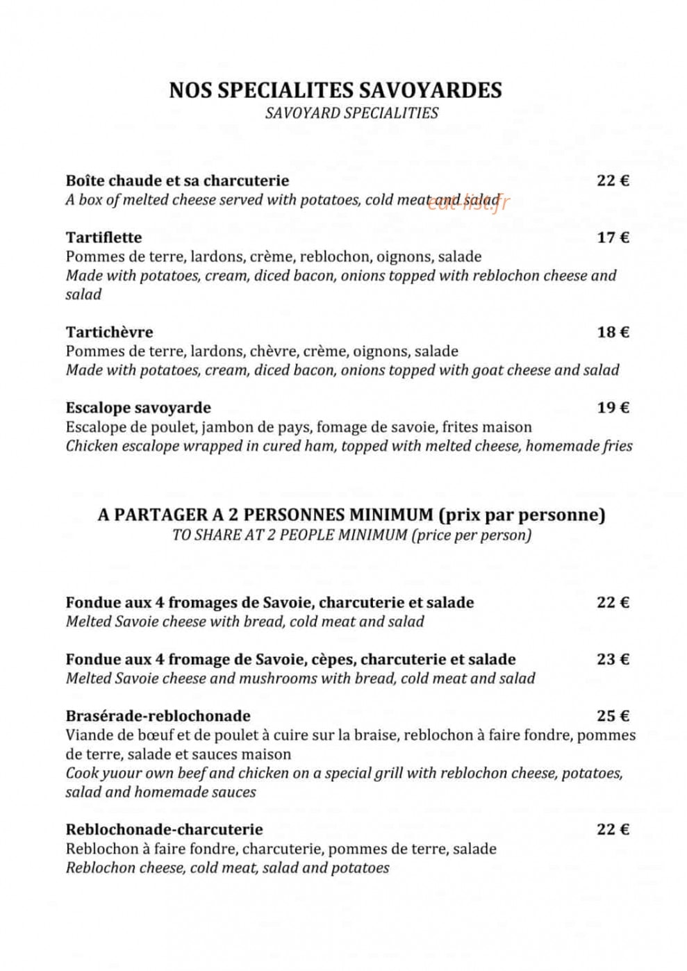 La Flam' — carte page 1