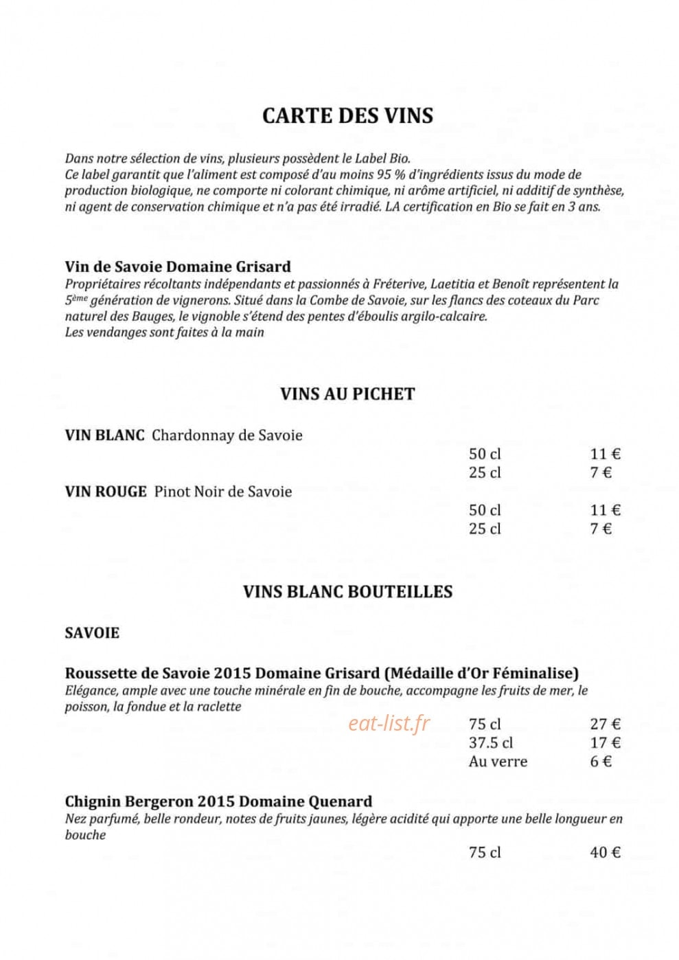 La Flam' — carte page 8