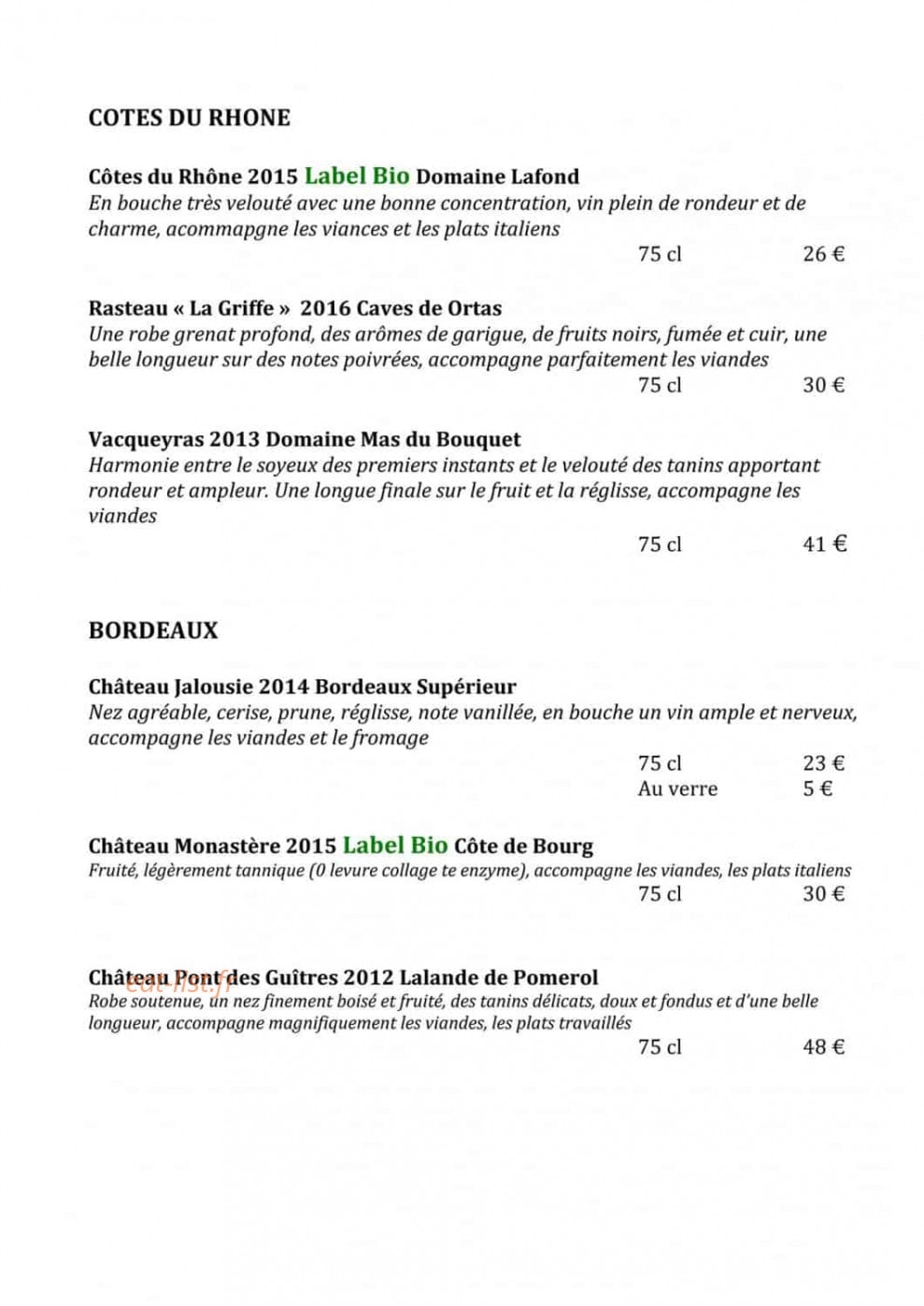 La Flam' — carte page 10