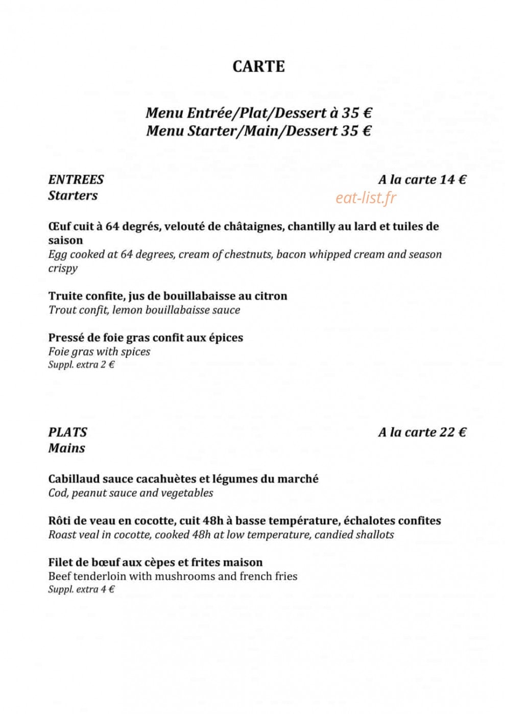 La Flam' — carte page 3