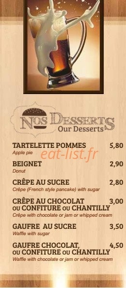 le burger bar — carte page 4