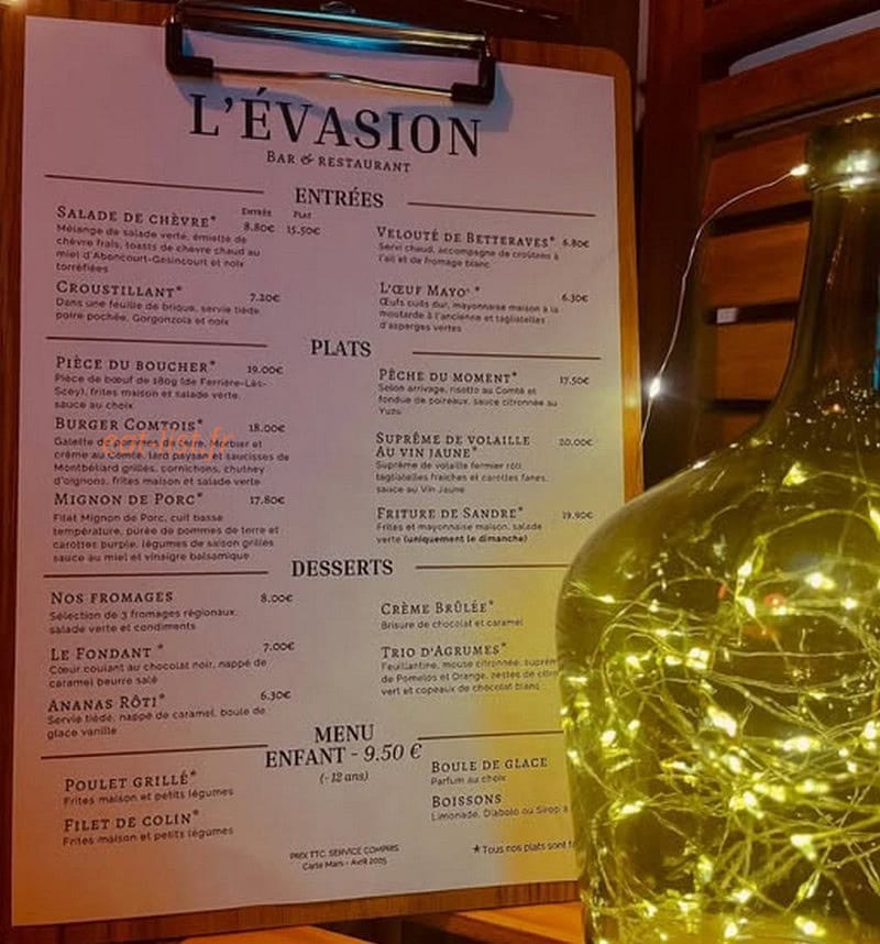 L’Évasion — carte page 1