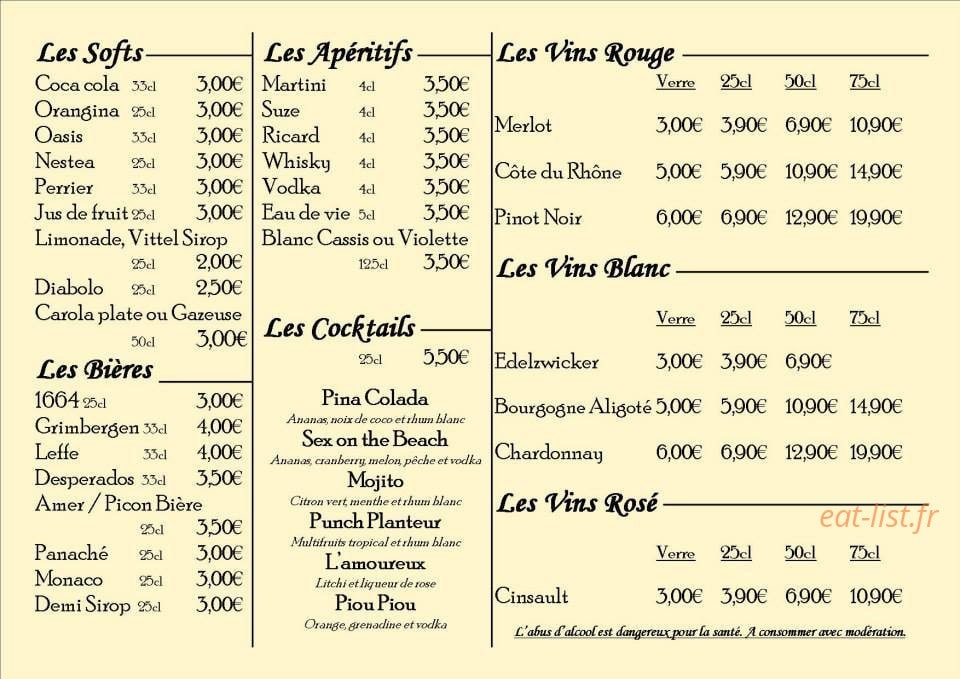 Le Piccadilly — carte page 4