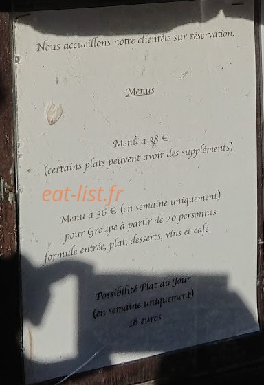 Auberge des Mille Etangs — carte page 1