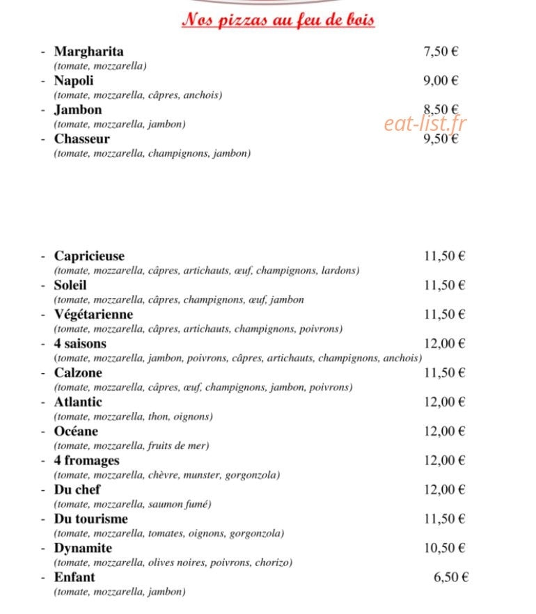 Restaurant du tourisme — carte page 5
