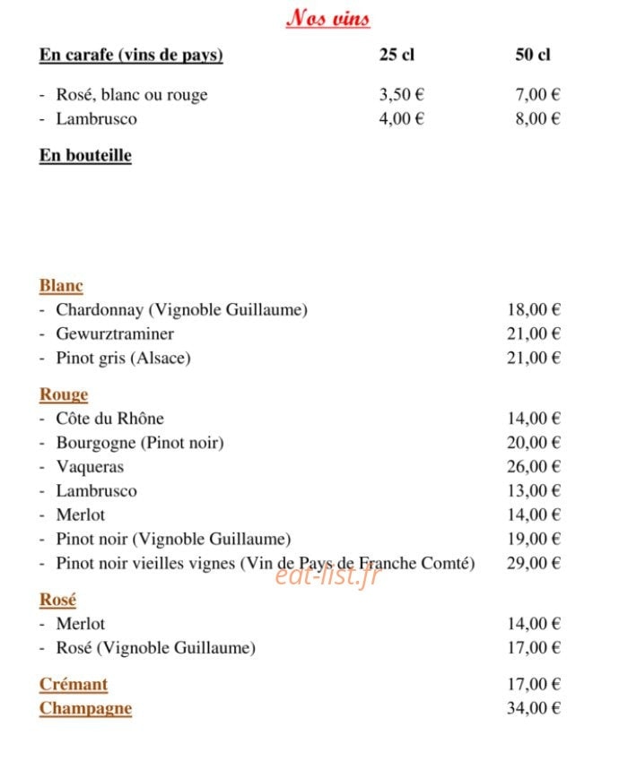 Restaurant du tourisme — carte page 3