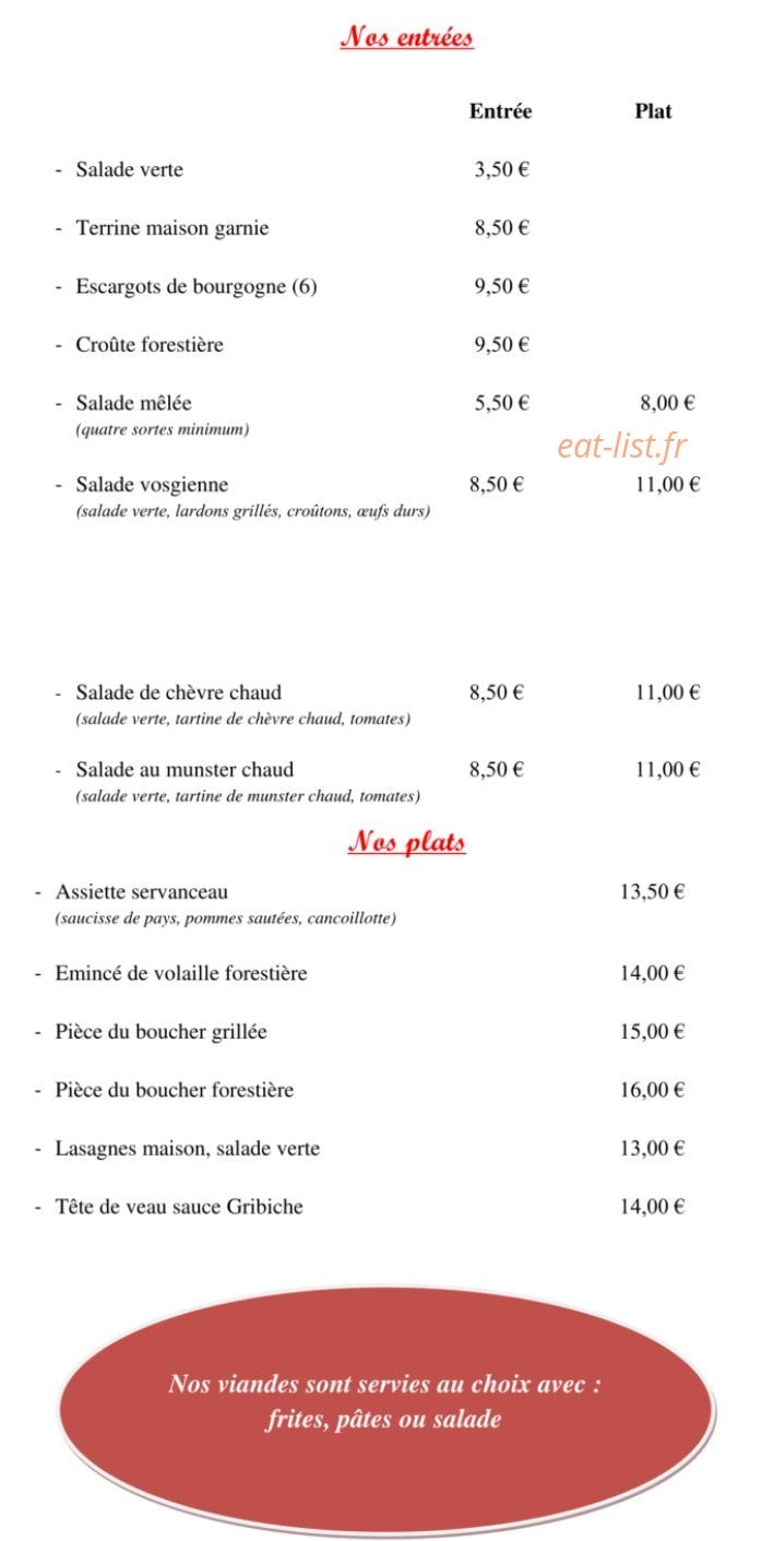 Restaurant du tourisme — carte page 4