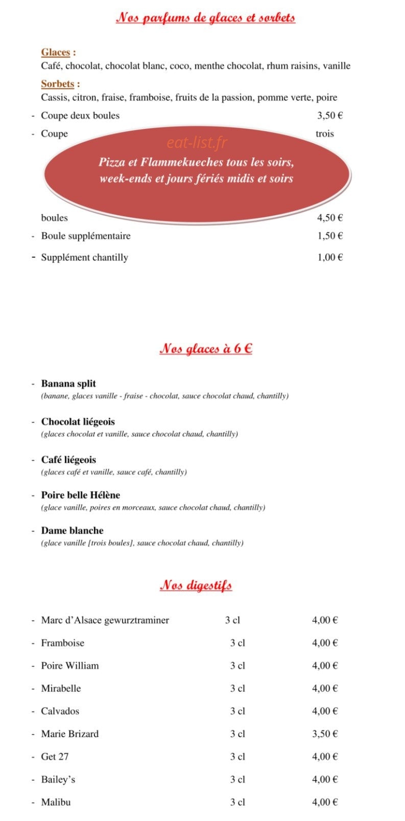 Restaurant du tourisme — carte page 7