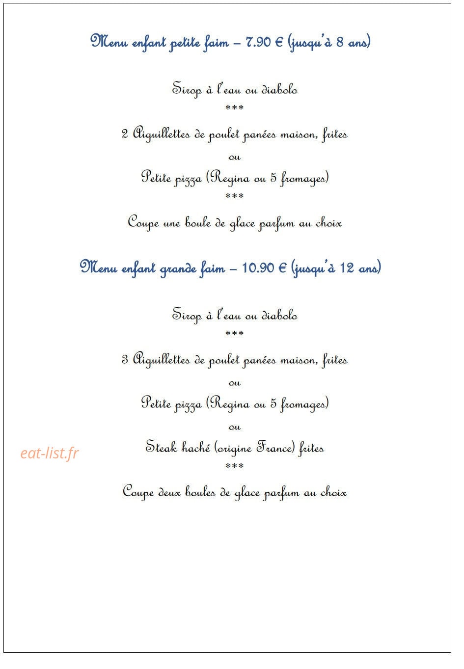 Restaurant Félicie — carte page 5