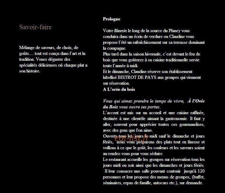 A l' Orée Du Bois — carte page 1