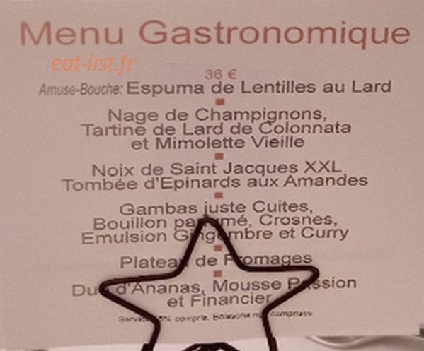 Restaurant Remy — carte page 1