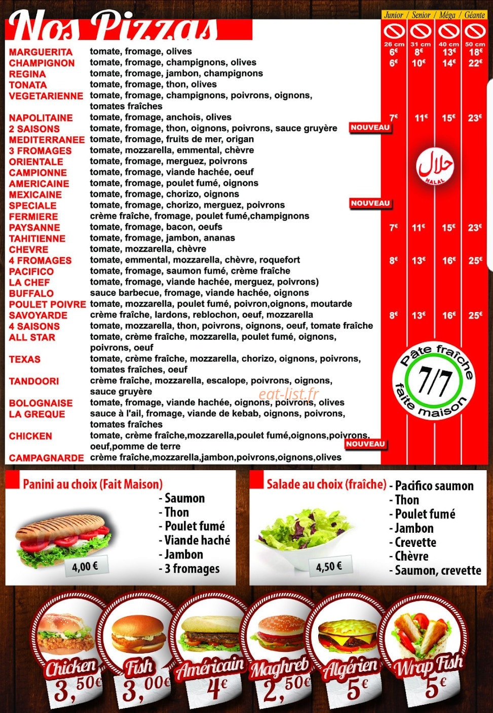 Allstar Pizza — carte page 2