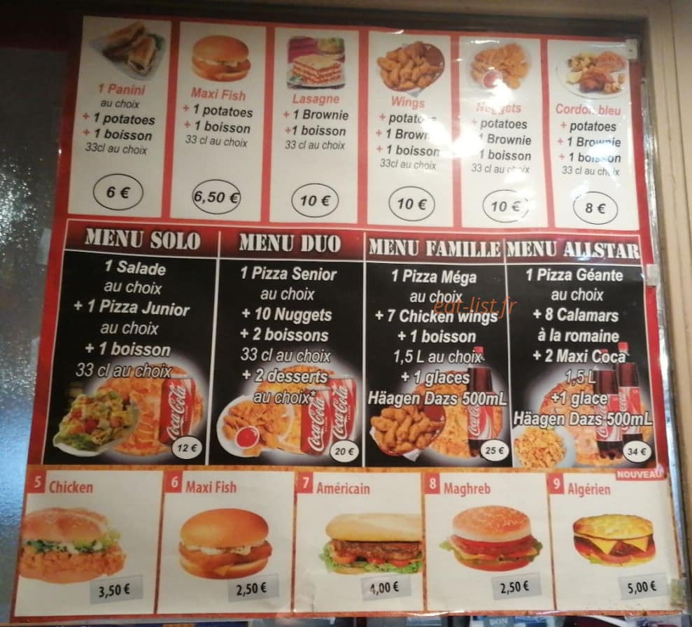 Allstar Pizza — carte page 3