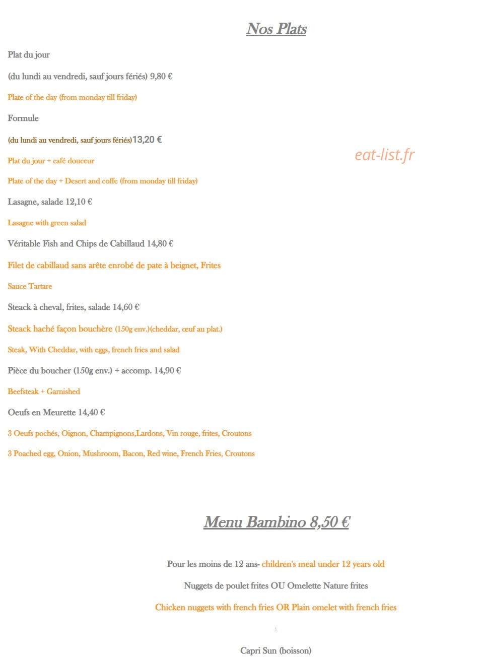 Brasserie de l'hôtel de ville — carte page 3