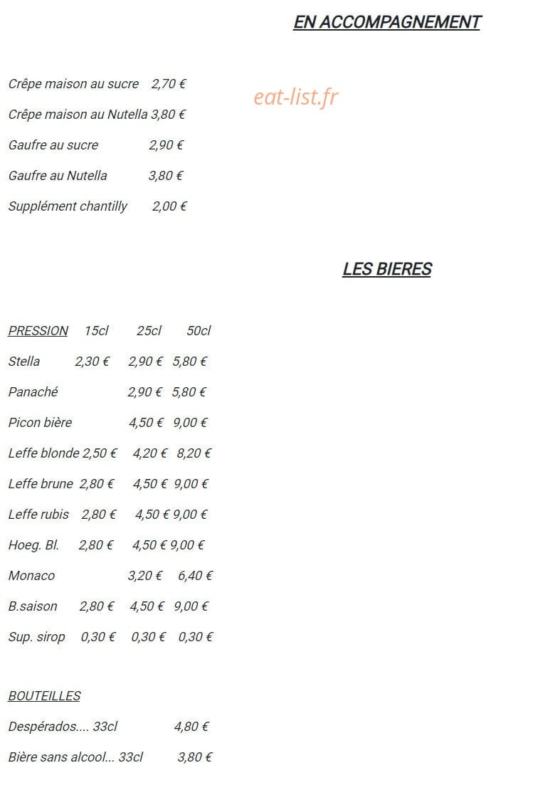 Brasserie de l'hôtel de ville — carte page 7