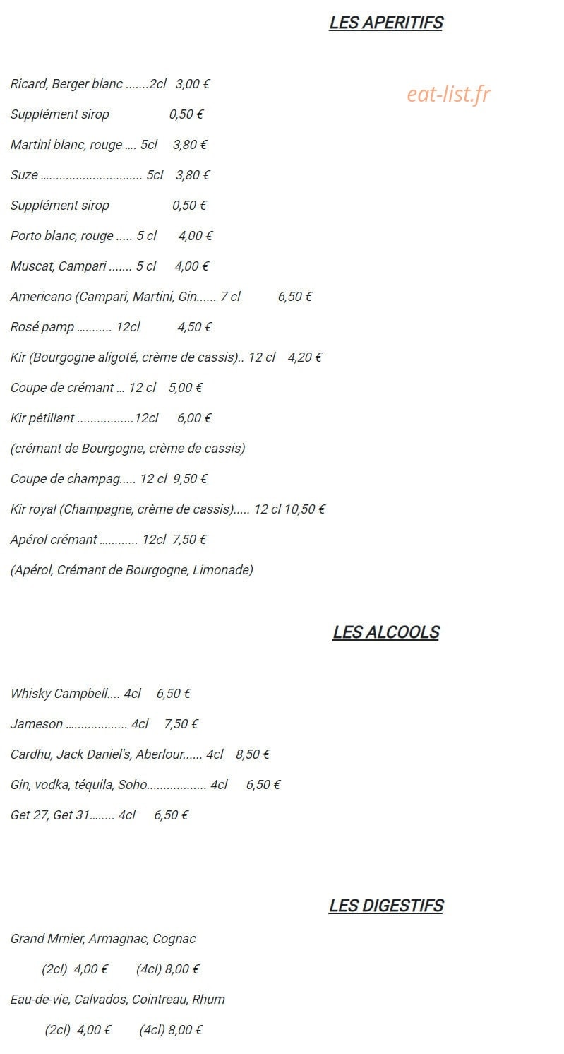 Brasserie de l'hôtel de ville — carte page 8