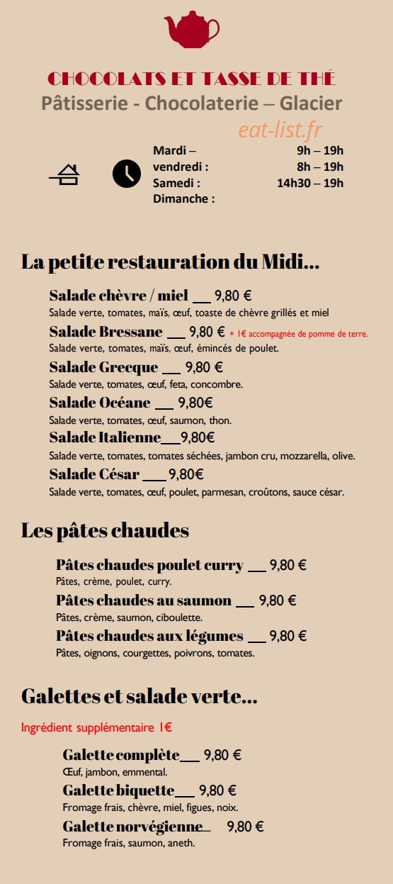 Chocolats Et Tasse De Thé — carte page 1