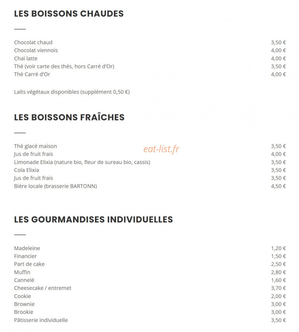 Jocelyn Coffee — carte page 2