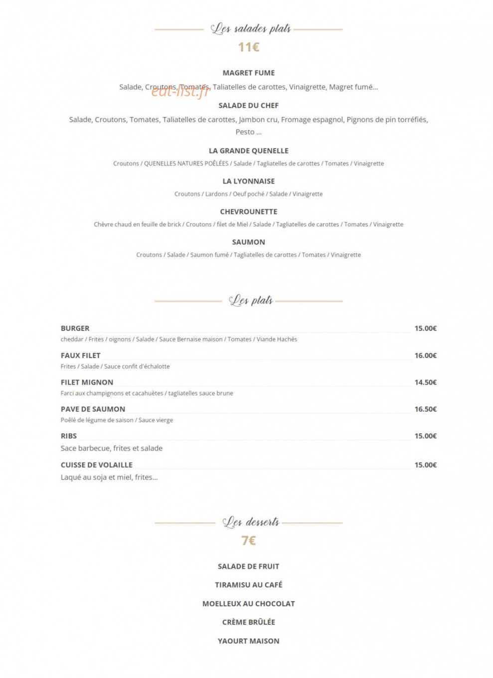 L'Atelier du Chef — carte page 3