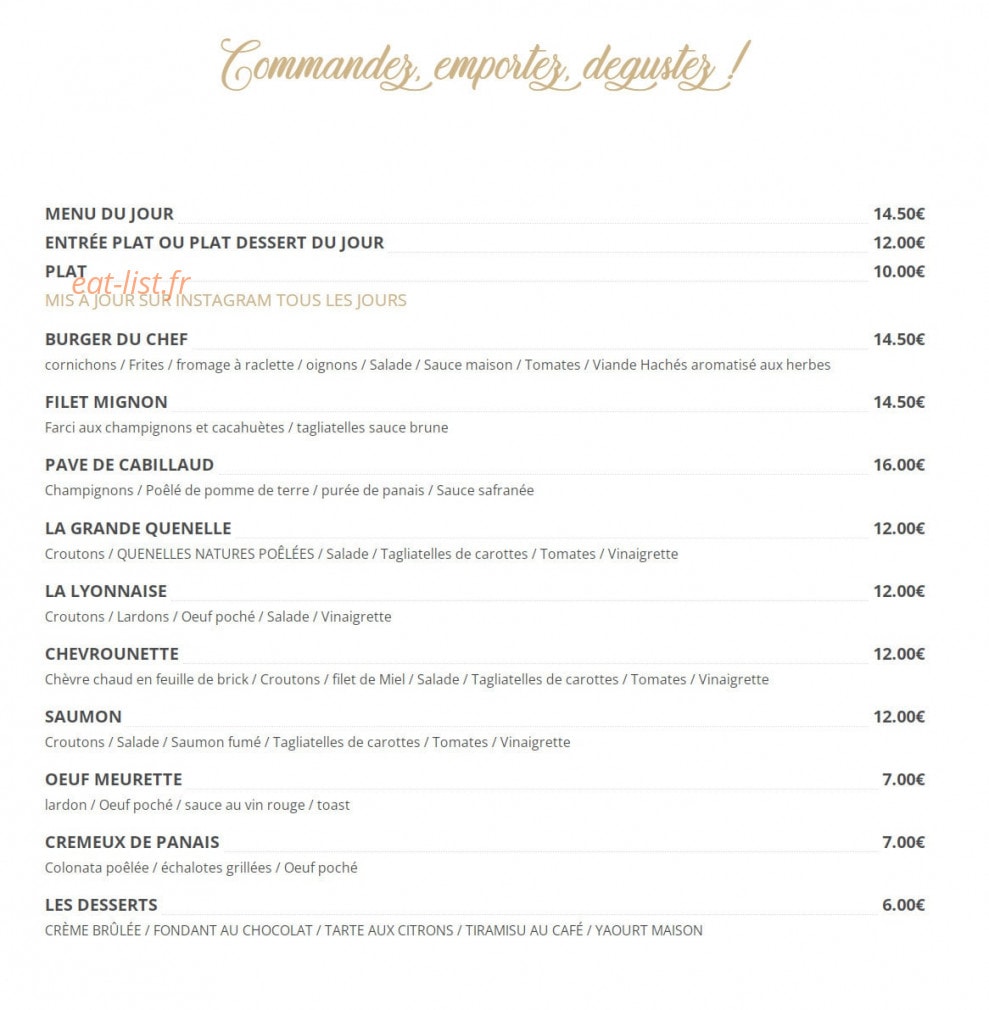 L'Atelier du Chef — carte page 4