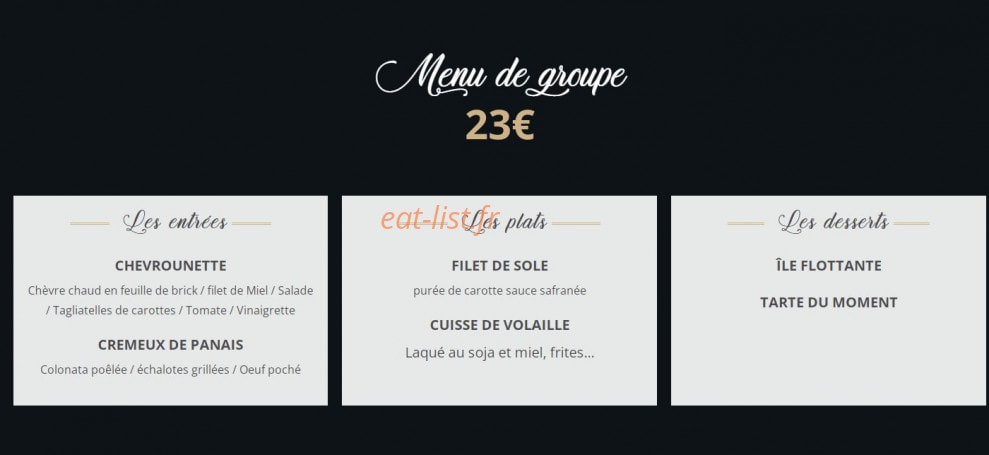L'Atelier du Chef — carte page 2