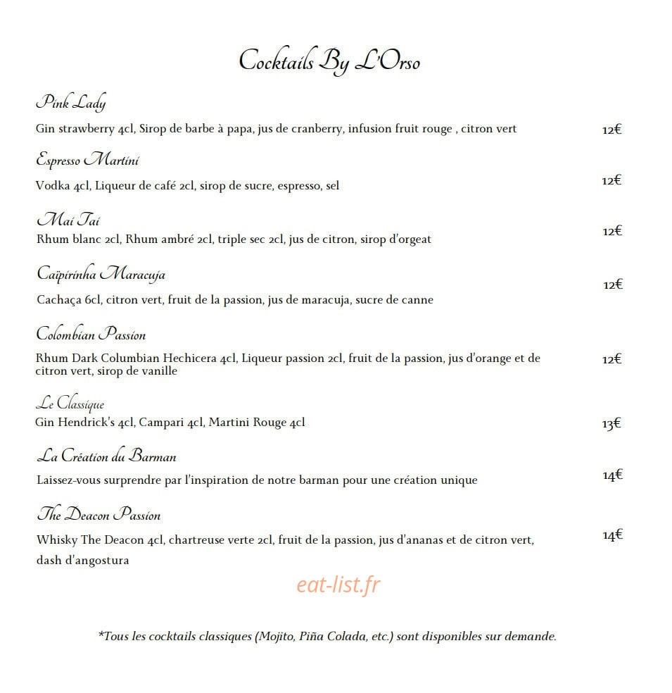 L’Orso — carte page 5