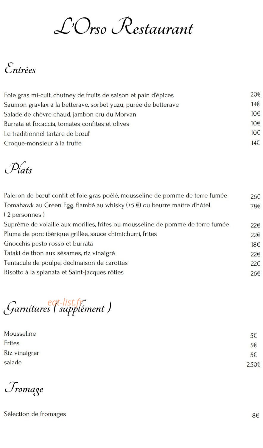 L’Orso — carte page 1