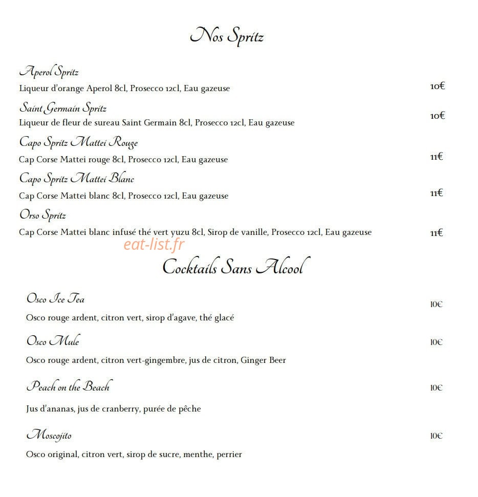 L’Orso — carte page 6