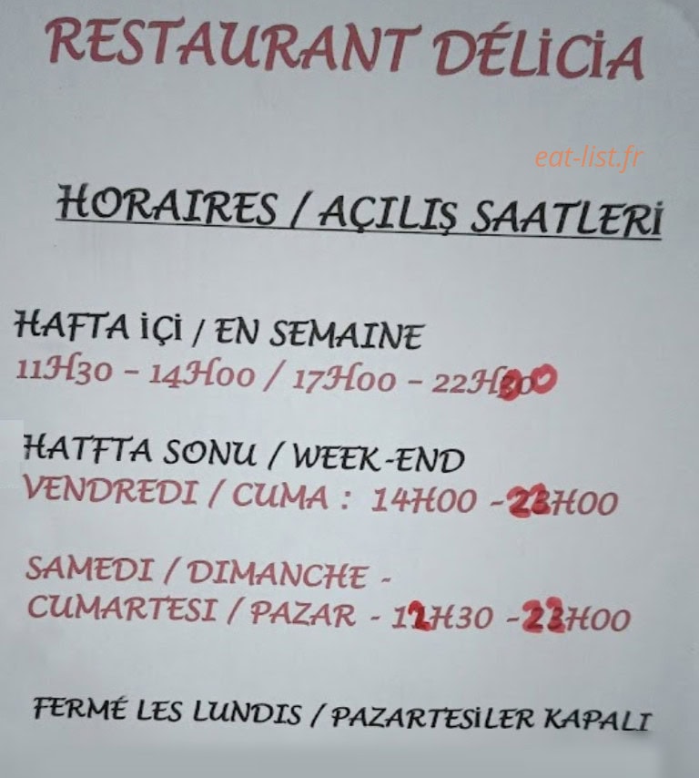 Le Délicia — carte page 1