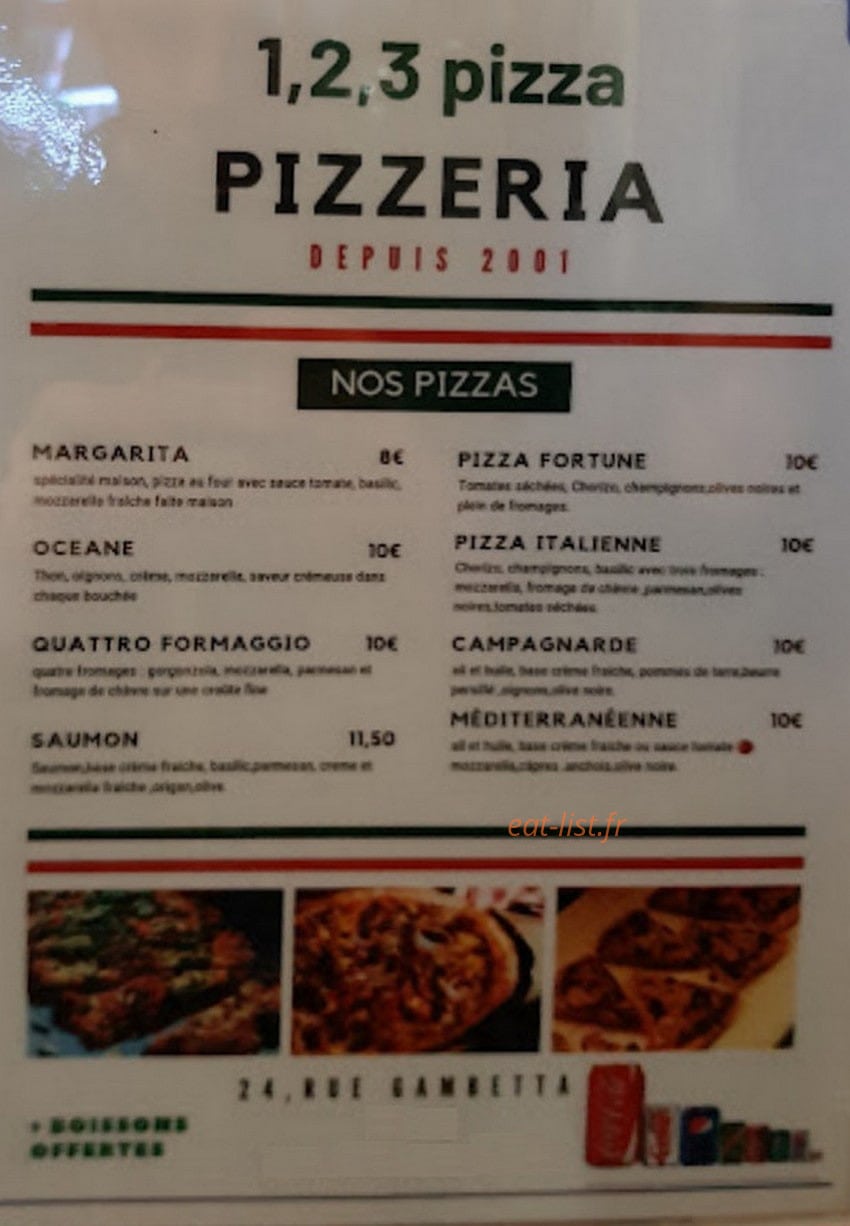 Pasta — carte page 1