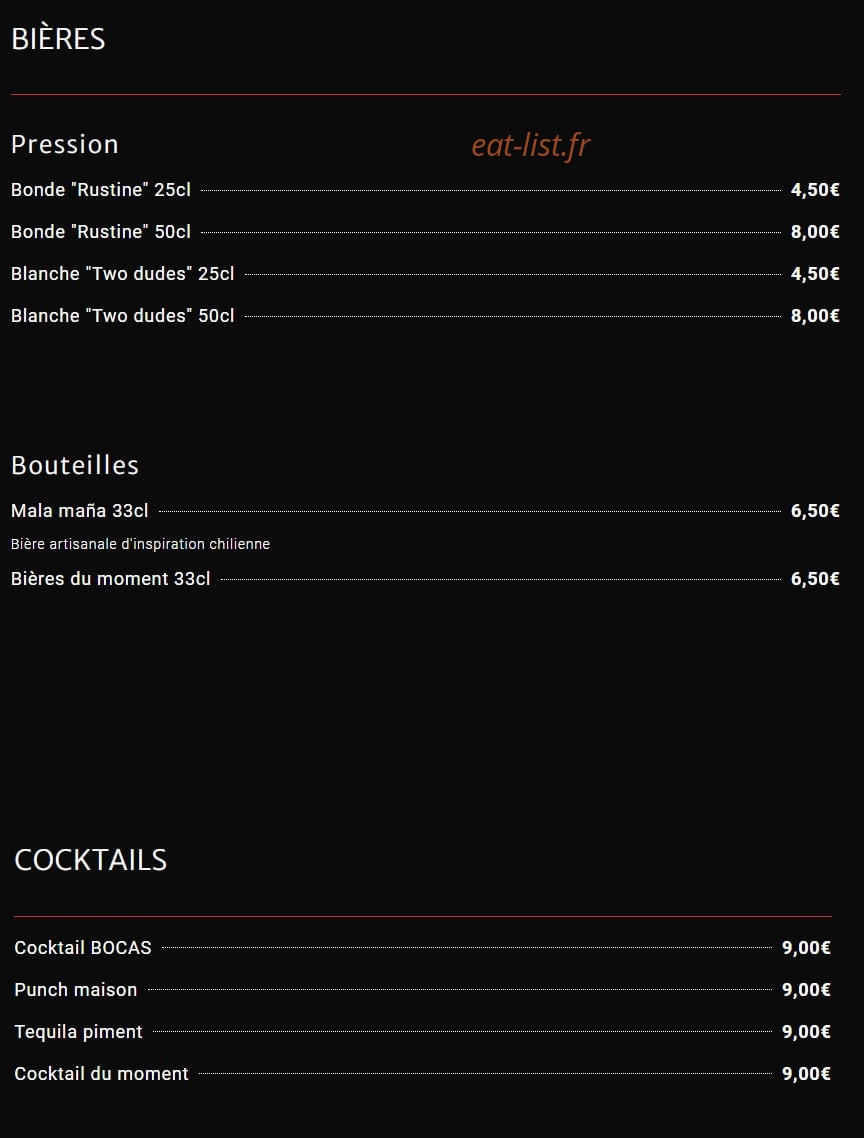 Bocas — carte page 2