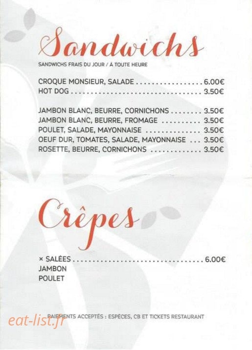 Brasserie joss — carte page 2
