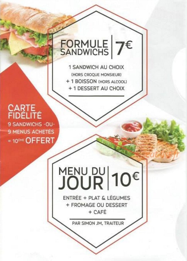 Brasserie joss — carte page 1