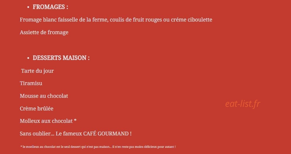 Brasserie Saint Laurent — carte page 2