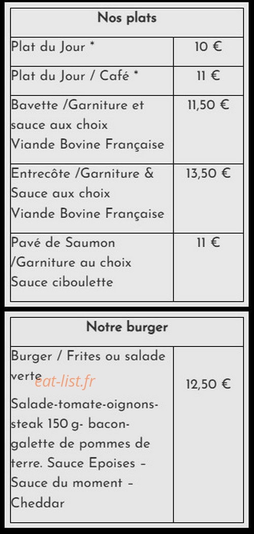 Café de la Gare — carte page 1