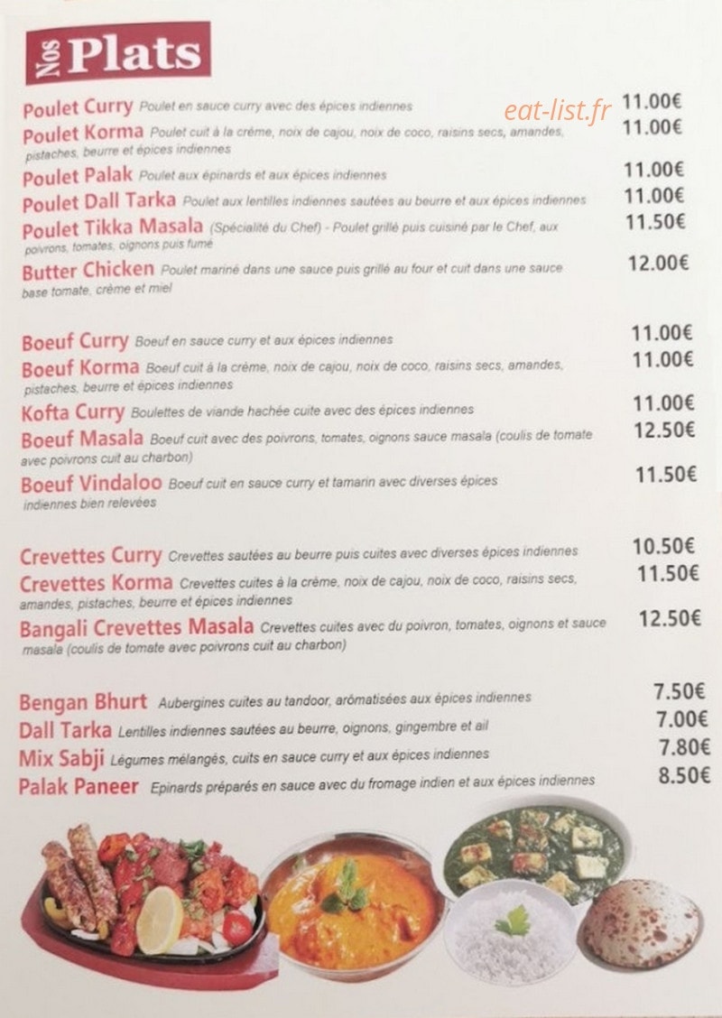Chalon Tandoori — carte page 2