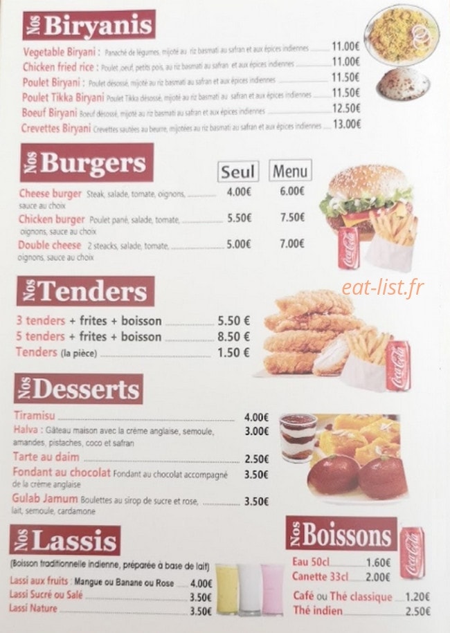Chalon Tandoori — carte page 3