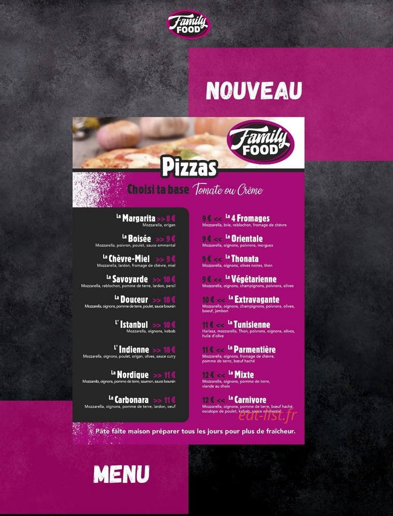 Family Food — carte page 2